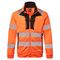 Portwest DX477 Hi-Vis Funnel Neck Full Zip Hooded Sweatshirt Orange/Black 5XL