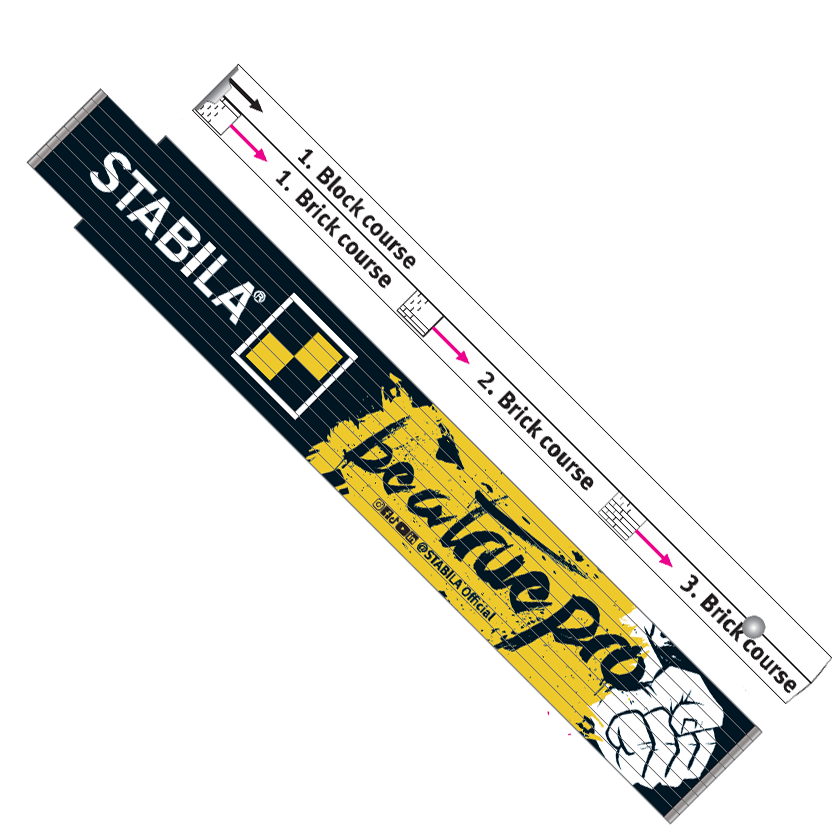 Stabila Brick and Block Masons Folding Rule Wood 2m For Bricklayers Gauging and Quick Checks