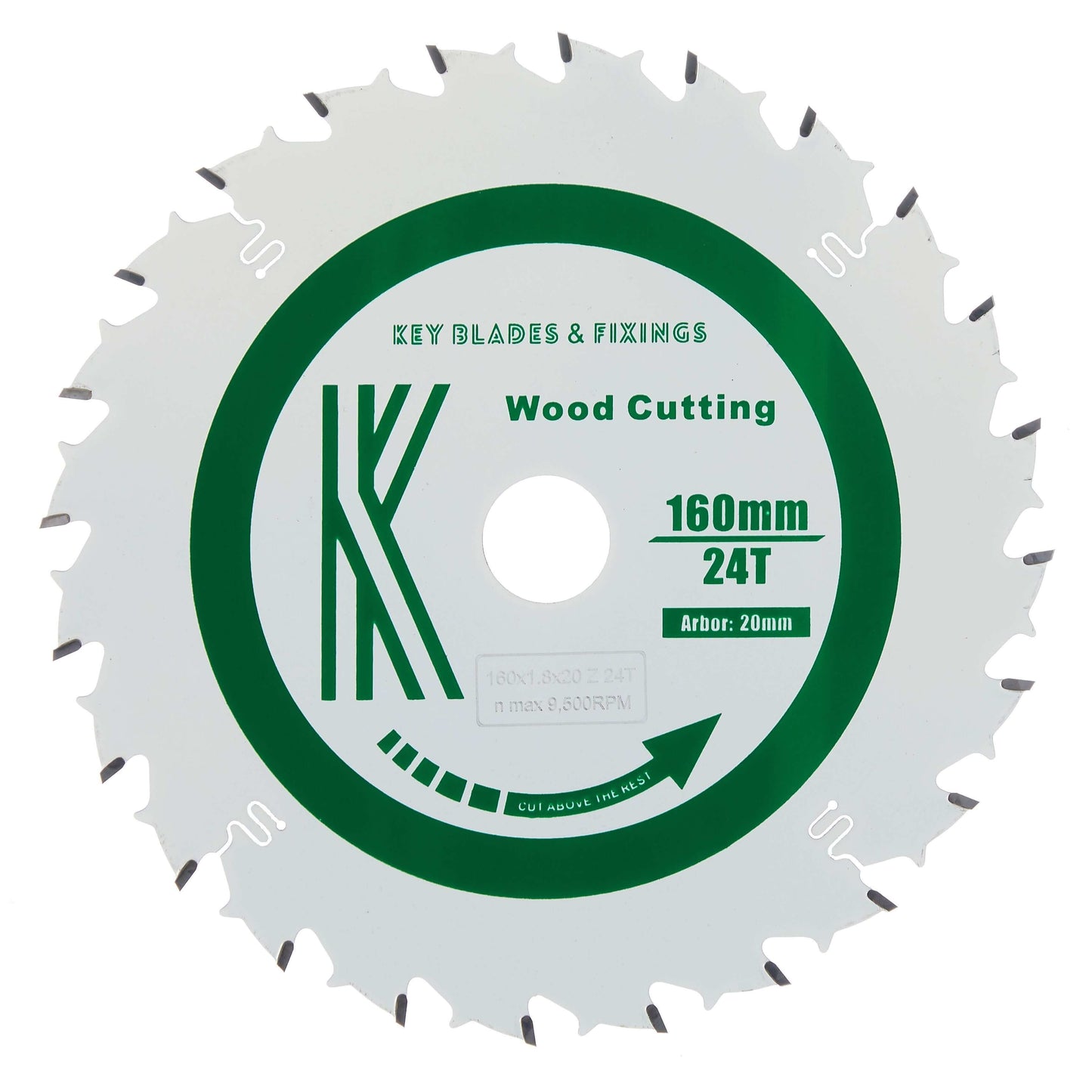 160mm x 20mm x 1.8mm 24 Tooth HKC Track Circular Saw Blade - 2102