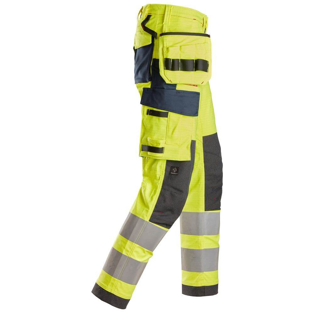 Snickers 6268 ProtecWork Stretch Work Trousers Holster Pockets, High-Vis Class 2