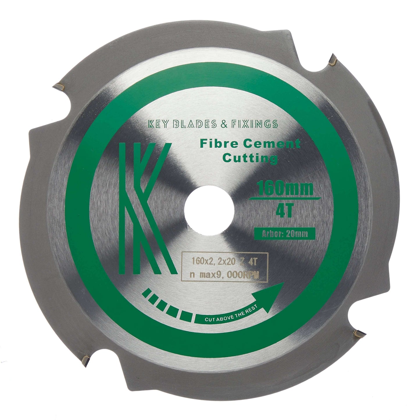160mm x 20mm x 2.2mm 4 Tooth PCD Cement Fibre Board Circular Saw Blade - 2200