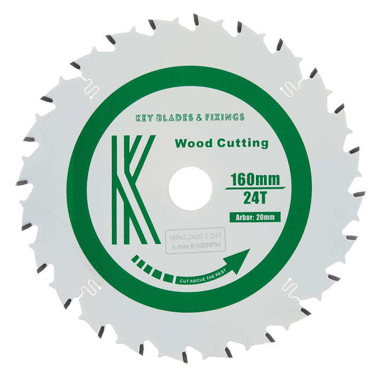 160mm x 20mm x 2.2mm 24 Tooth Track/Circular Saw Blade - 2202