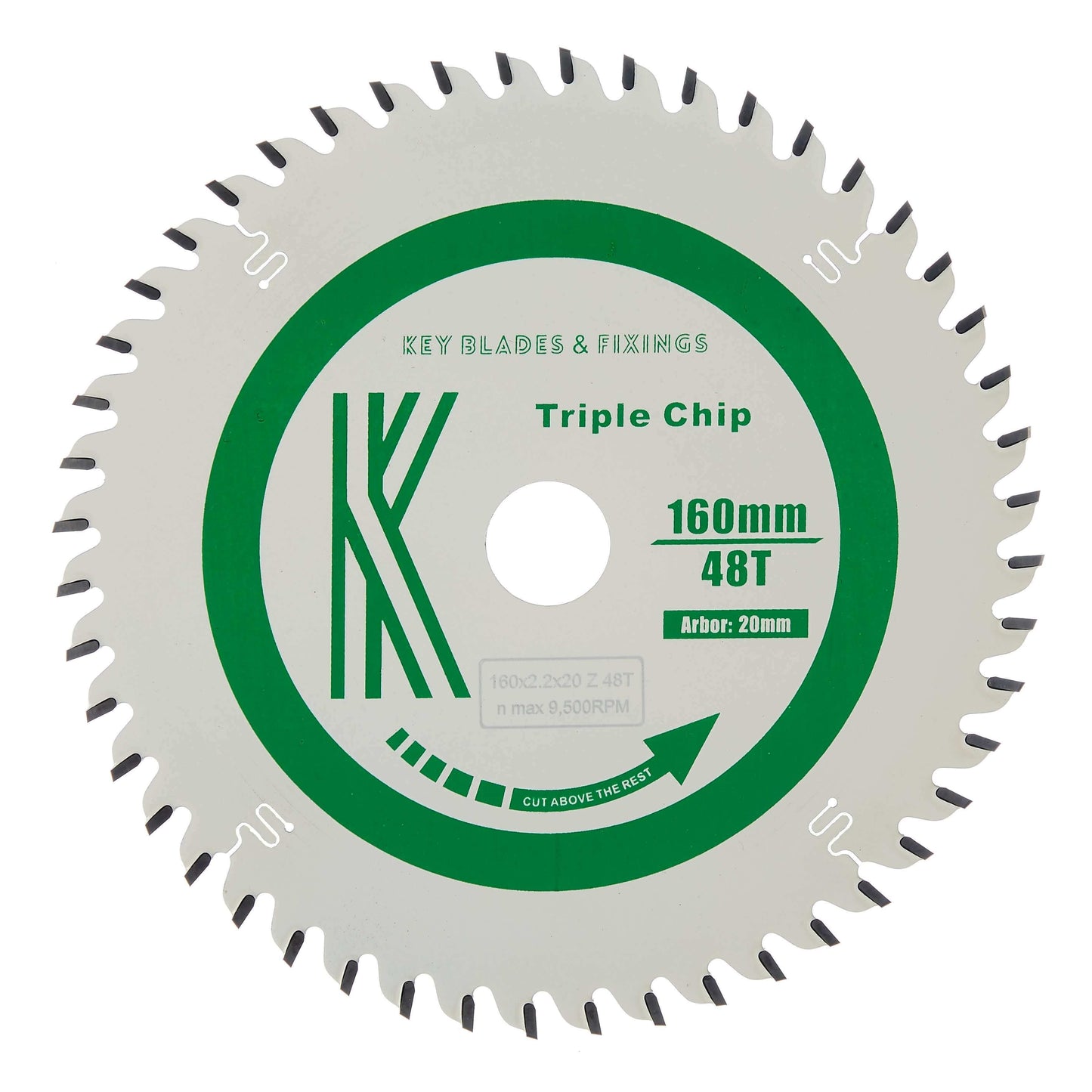 160mm x 20mm x 2.2mm 48 Tooth TCG Track Saw (Solid Surface) Circular Saw Blade - 2206