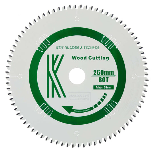260mm x 30mm x 3.0mm 80T ATB (Neg Rake) Kapex KS120/KS88 Circular Saw Blade - 2603