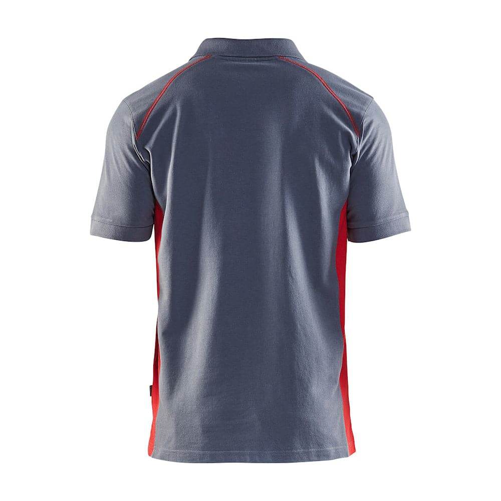 Blaklader 3324 Short Sleeve Polo Shirt Grey/Red Large
