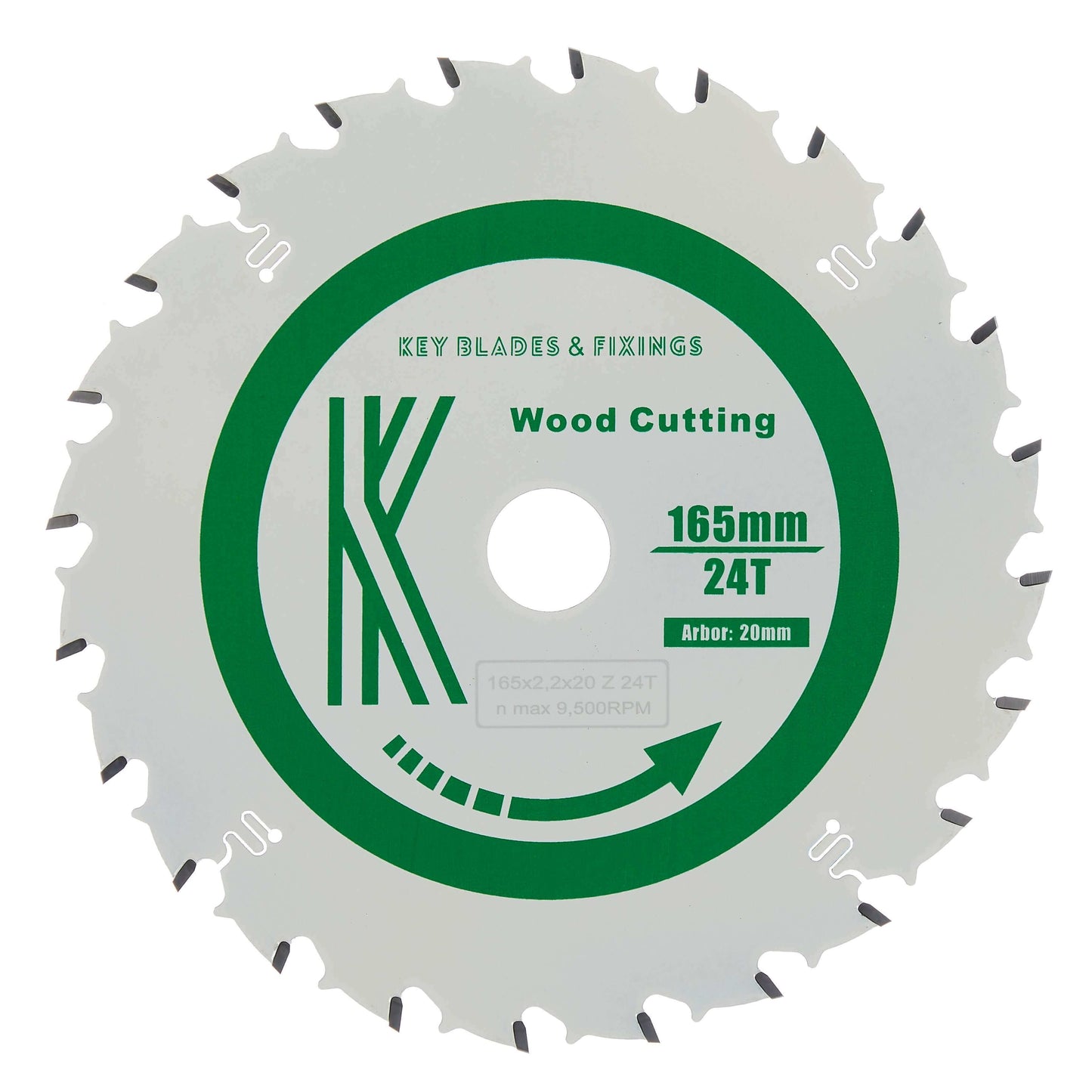 165mm x 20mm x 2.2mm 24 Tooth Track/Circular Saw Blade - 4101