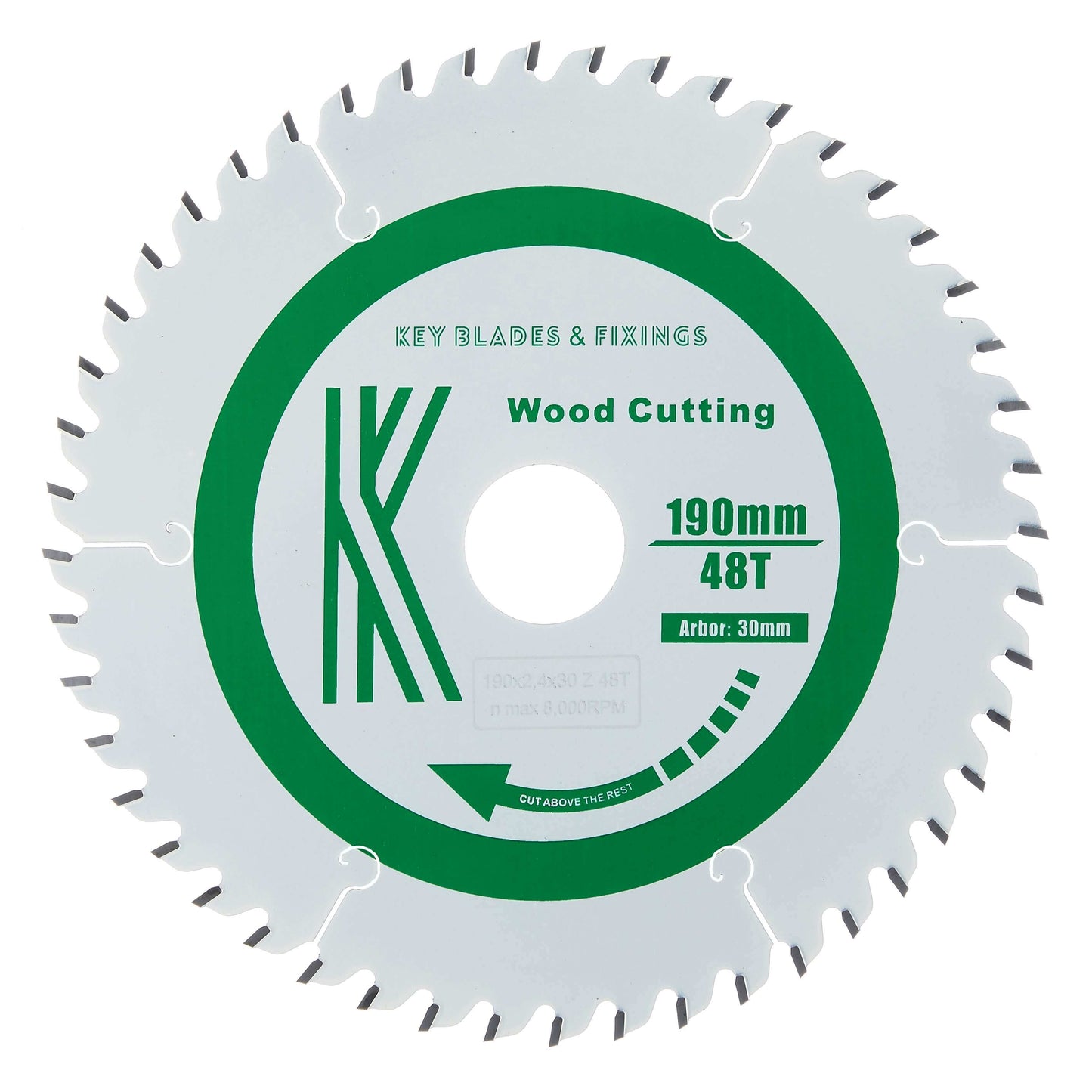 190mm x 30/20mm x 2.4mm 48 Tooth ATB Circular Saw Blade - 4203
