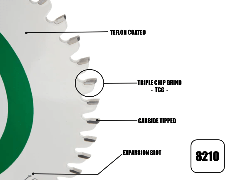210mm x 30mm x 2.4mm 52 Tooth TCG Track Saw (Solid Surface) - 8210