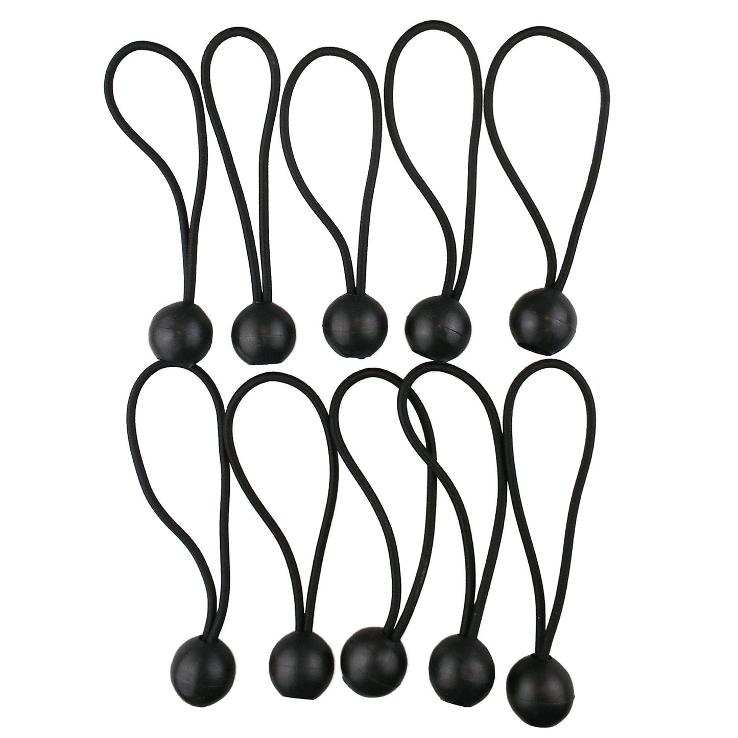 Bungee Ball 6" Black - Bungee Cords with Balls, Tarpaulin Bungee Cords, Elastic Bungee Strap - Black