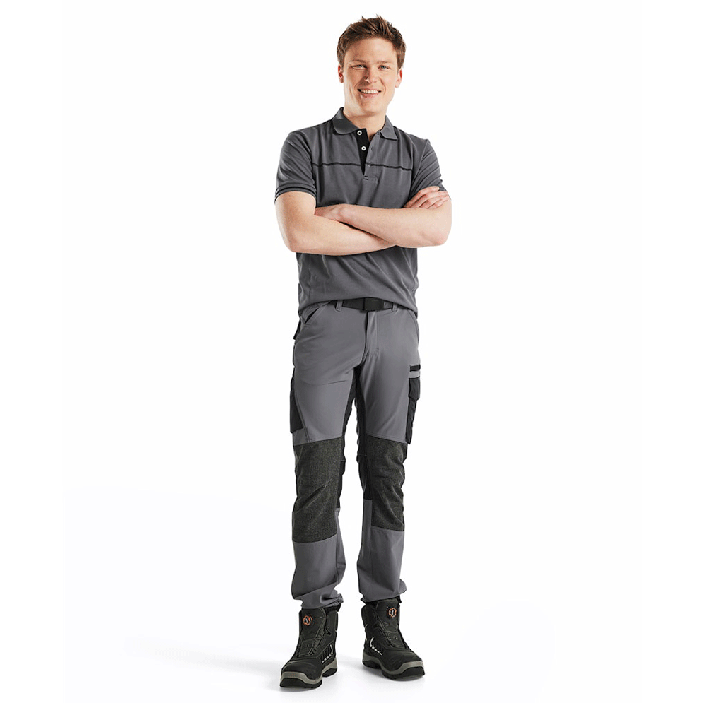 Blaklader 1422 4-Way Stretch Service Work Trousers Mid Grey / Black
