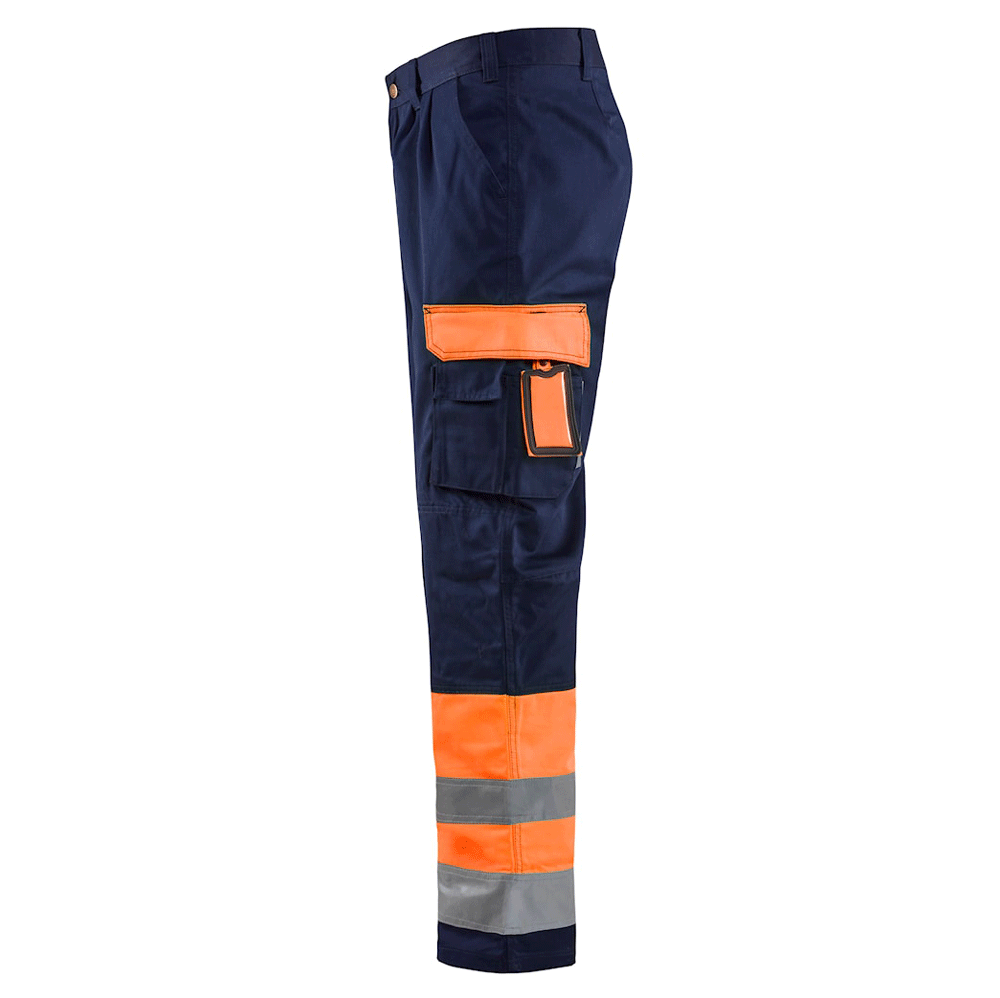 Blaklader 1584 Hi-Vis Professional Drivers Work Trousers Blue / Orange