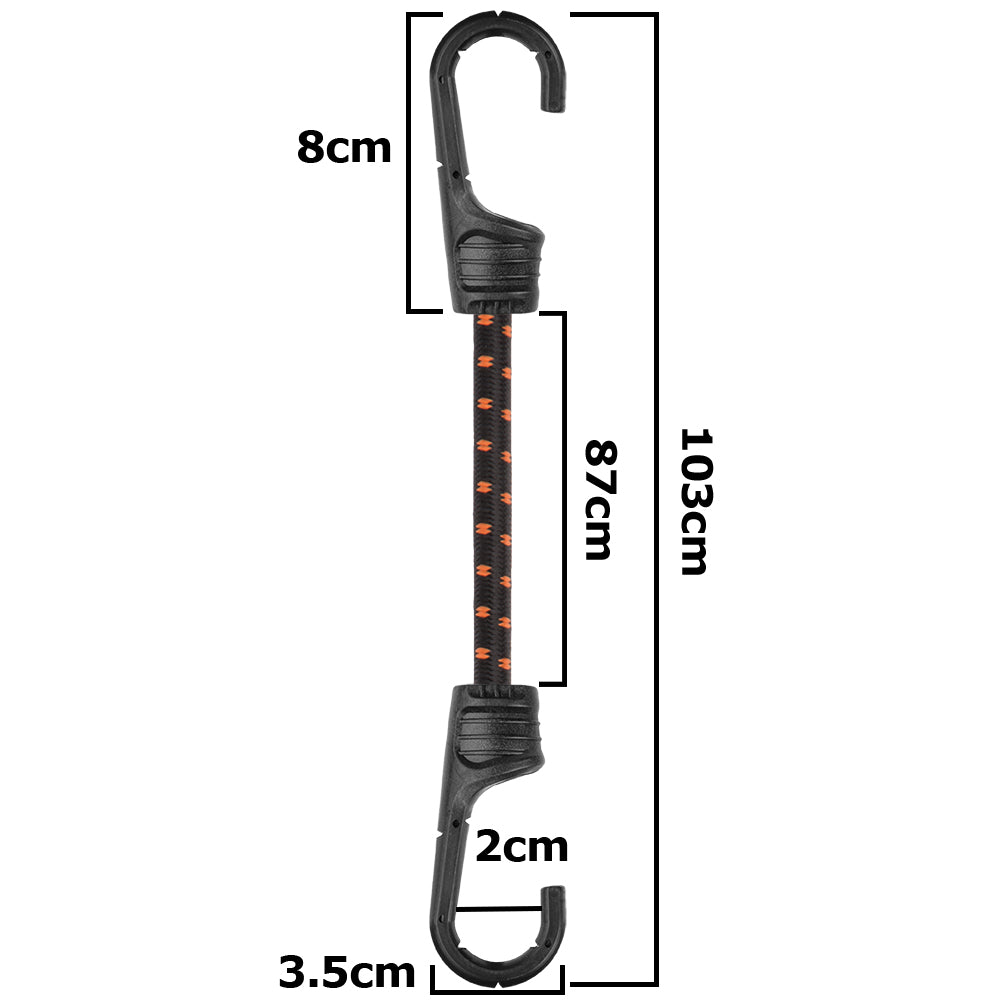 Bungee Cord Hook with PVC-coated Metal Hooks 100cm