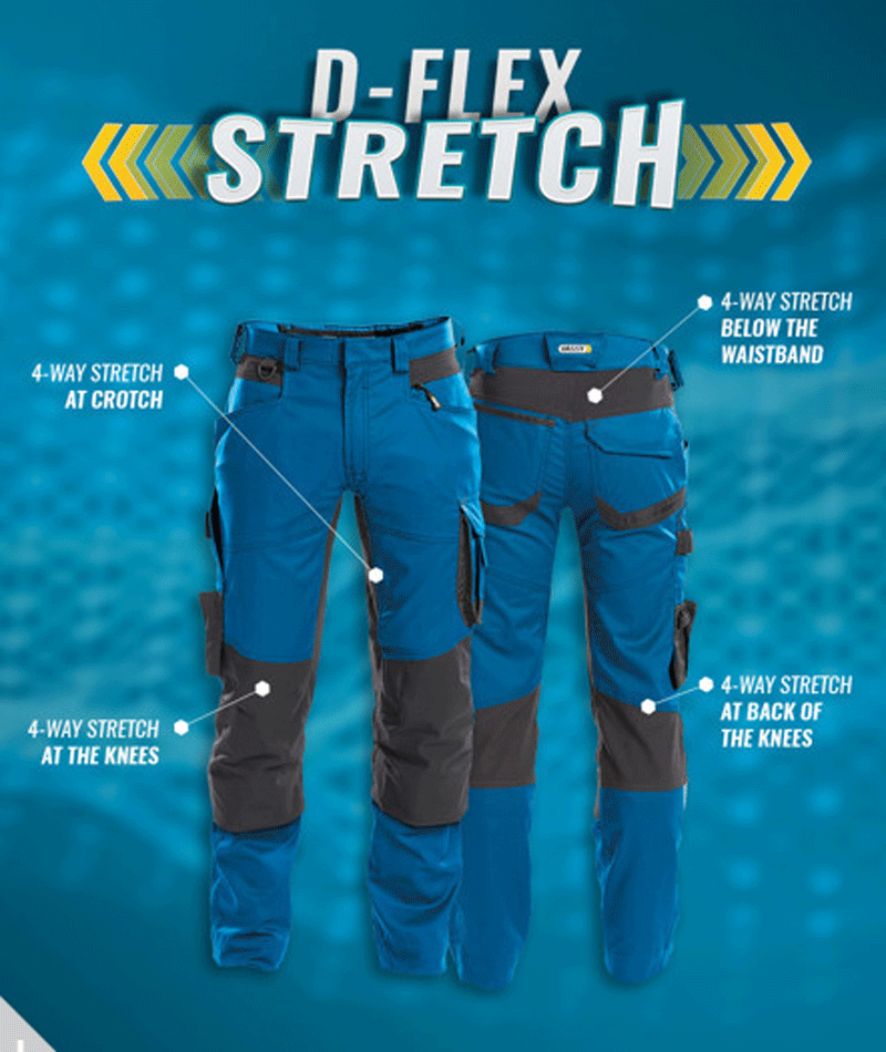 DASSY Dynax 200980 Stretch Kneepad Work Trousers Red/Black