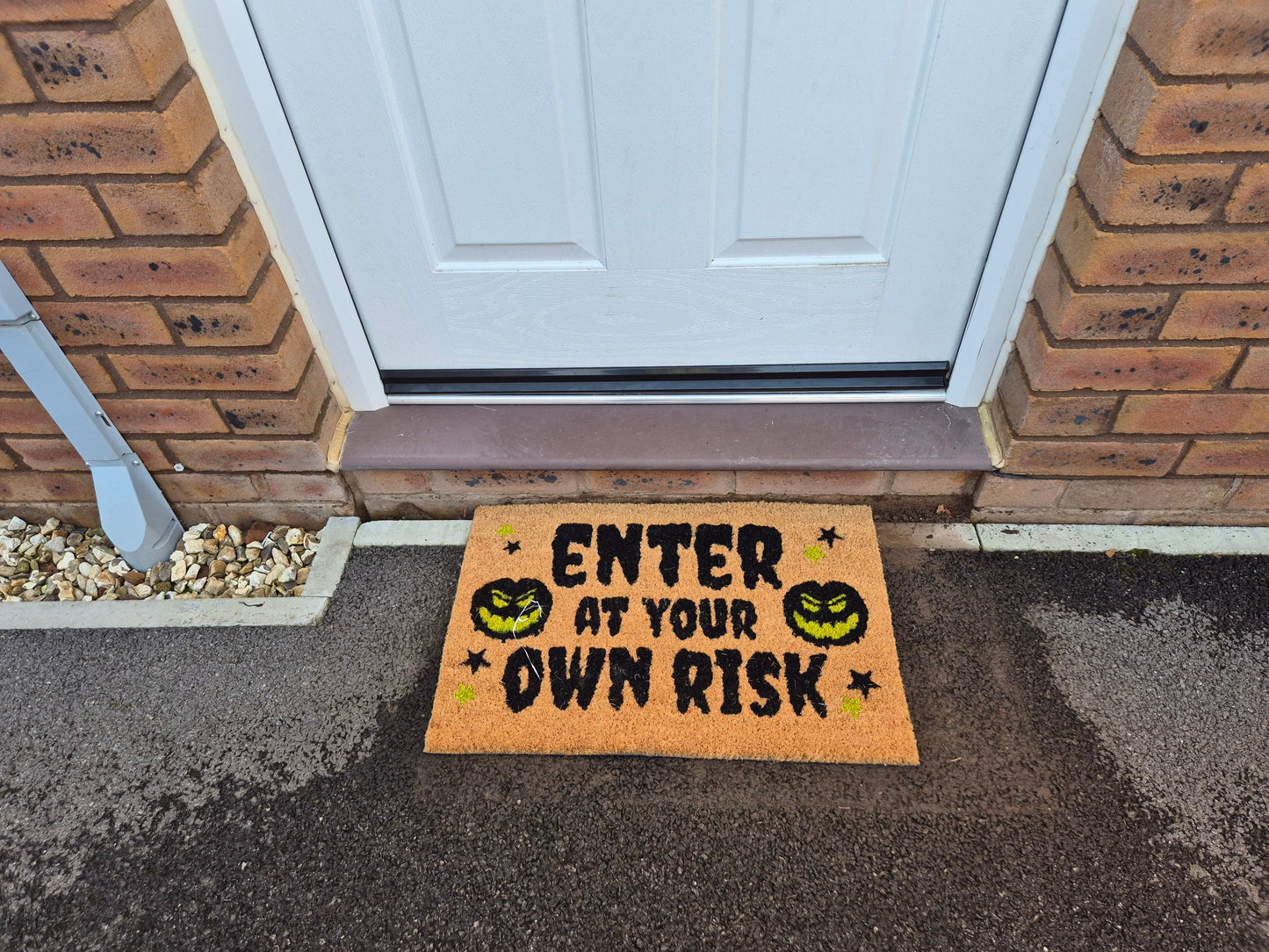 Halloween Doormat 60cm x 40cm - 'Enter At Your Own Risk'