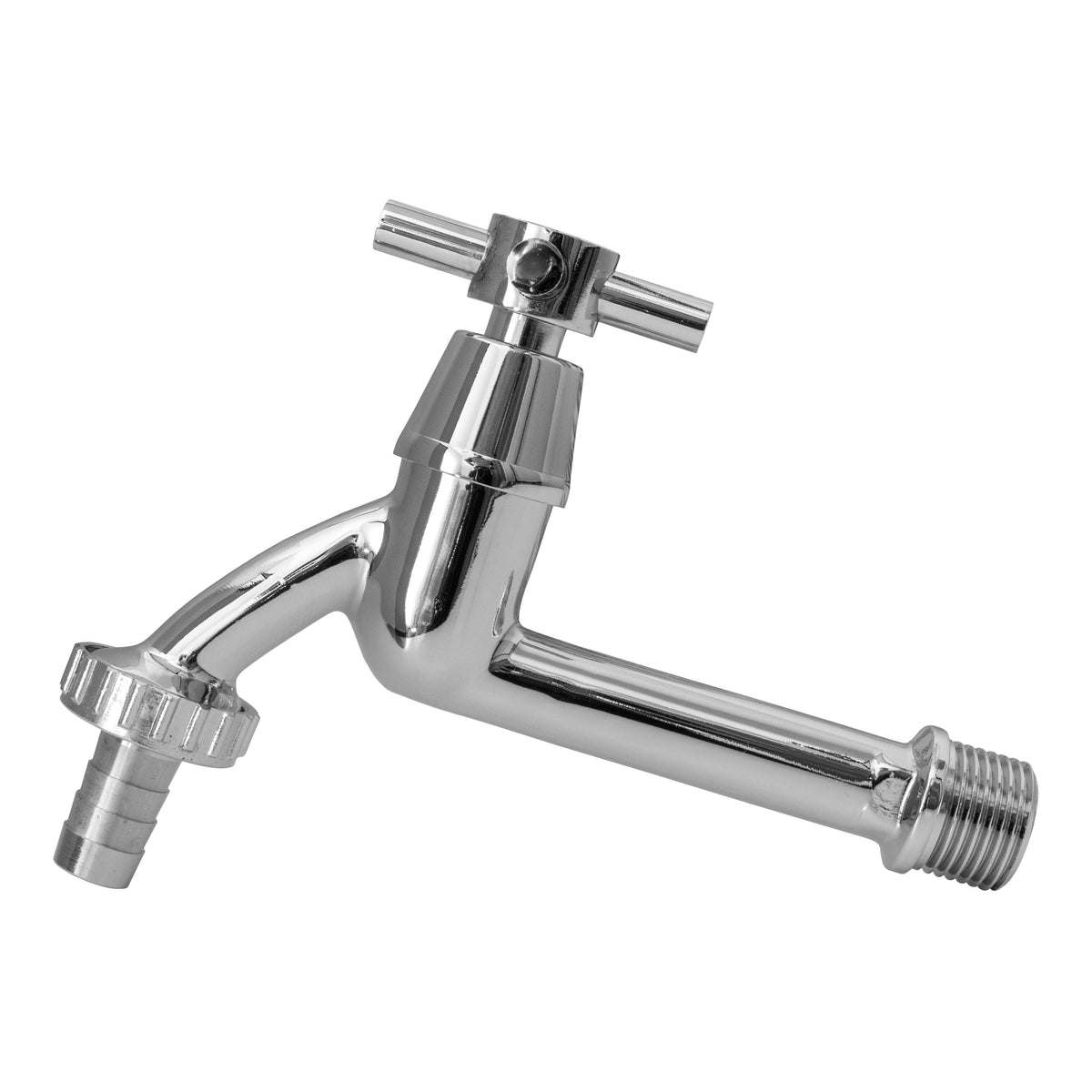 Wall Flange Kit 20mm MDPE – Extended Brass Chrome Tap ½” Barb
