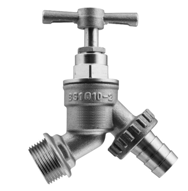 Garden Bib Tap Brass Nickle Plated 3/4" BSPM Inlet