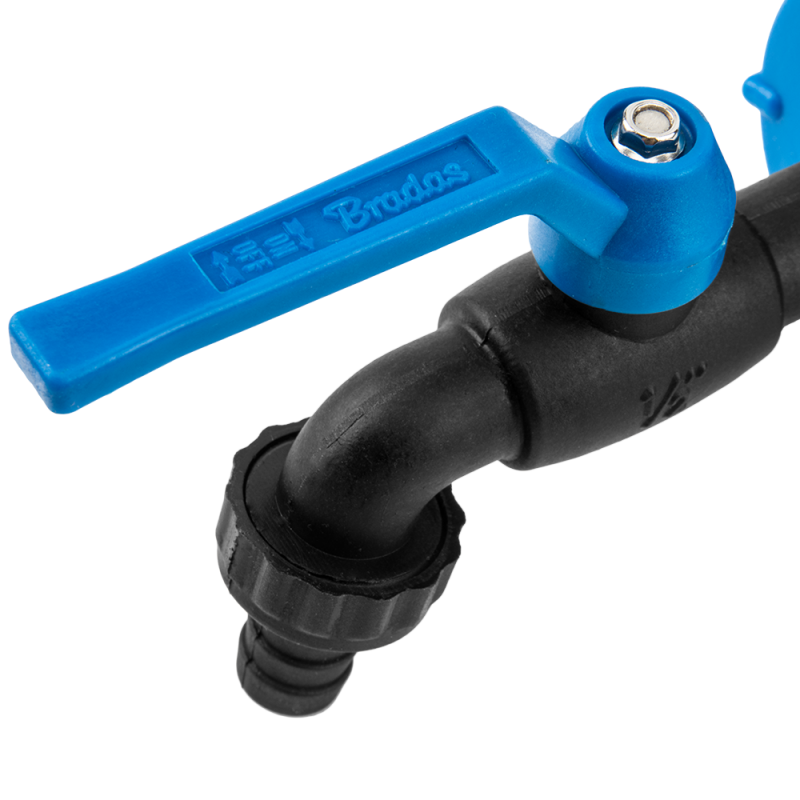 IBC S60x6 M-F Extender Swivel with S60x6 Cap and Tap ½” Barb