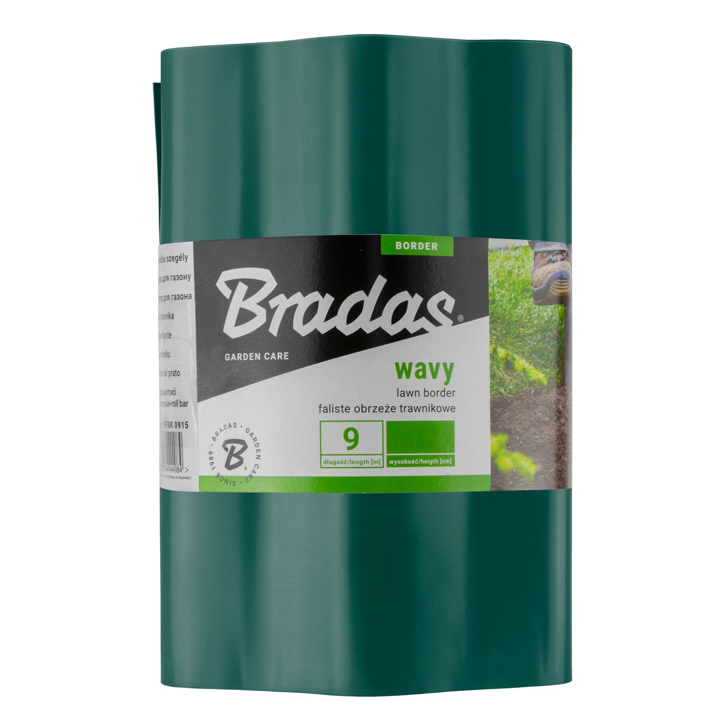 Wavy Plastic Garden Lawn Edging, H=20CM, L=9M, Green