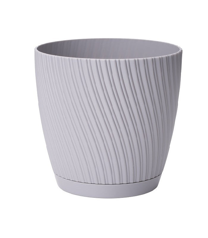 Mika Pot with Saucer 170mm Platinum