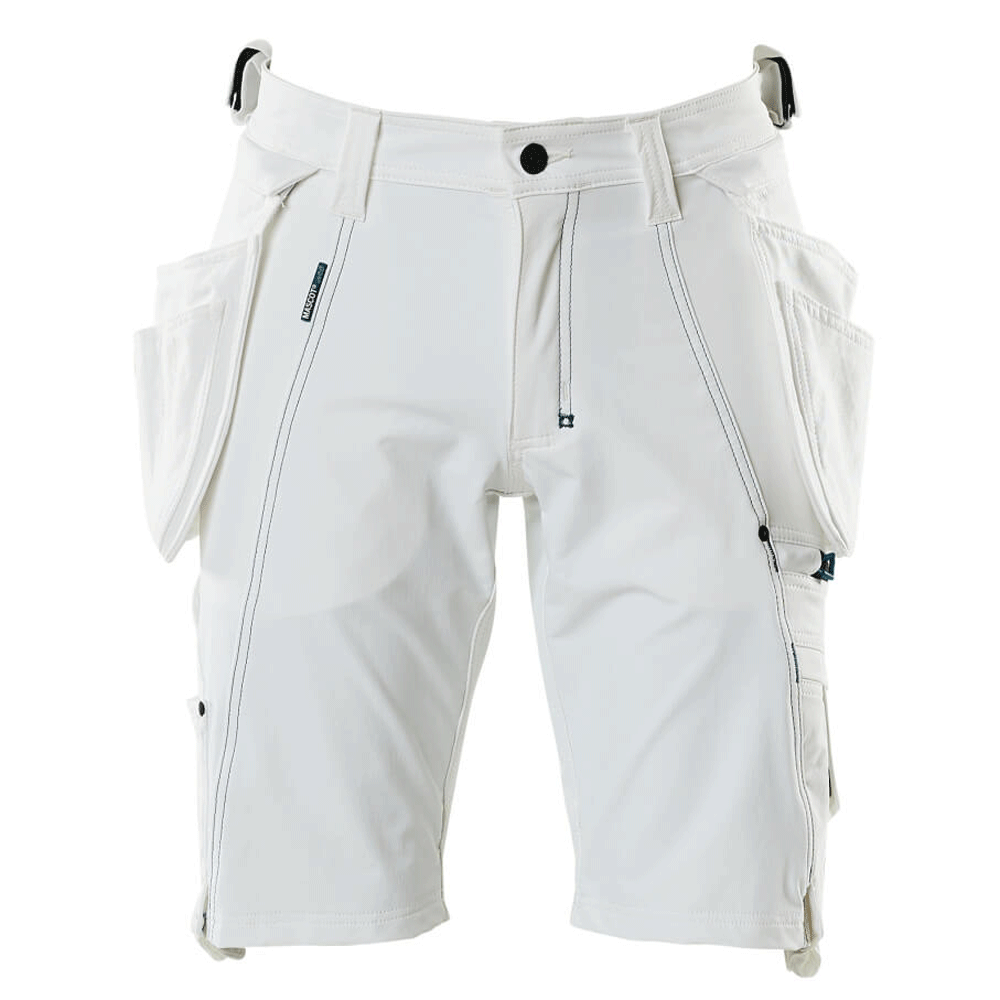 Mascot Advanced 17149 Water-Repellent Stretch Work Shorts White