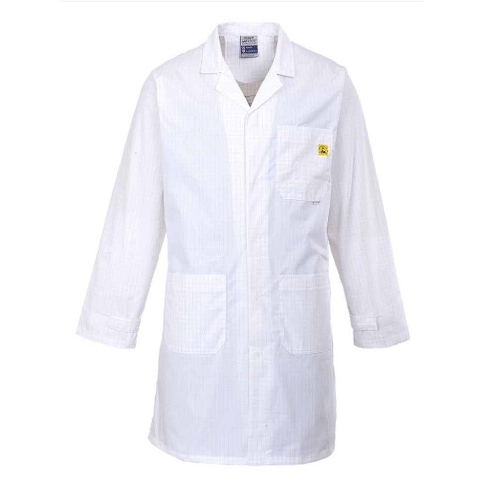 Portwest AS10 Anti-Static ESD Stud Front Coat Various Colours