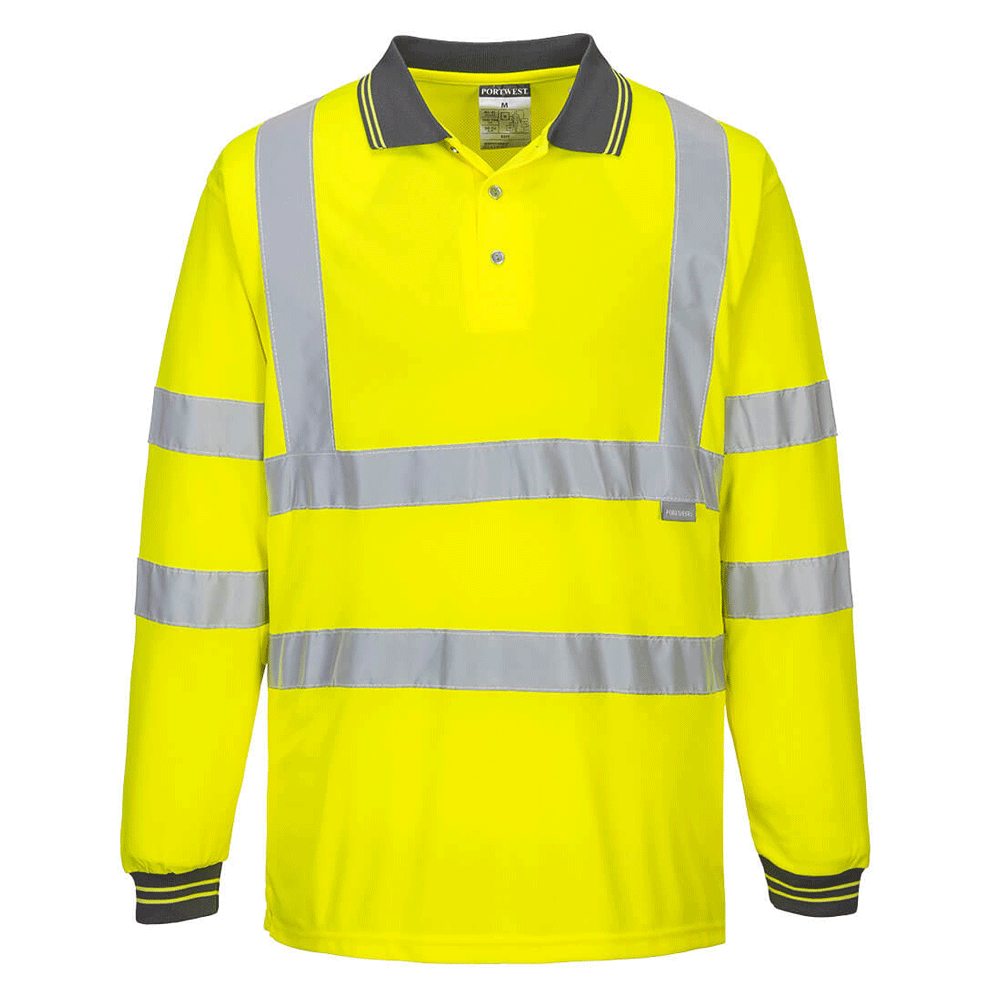 Portwest S277 Hi-Vis Long Sleeved Polo Shirt Various Colours