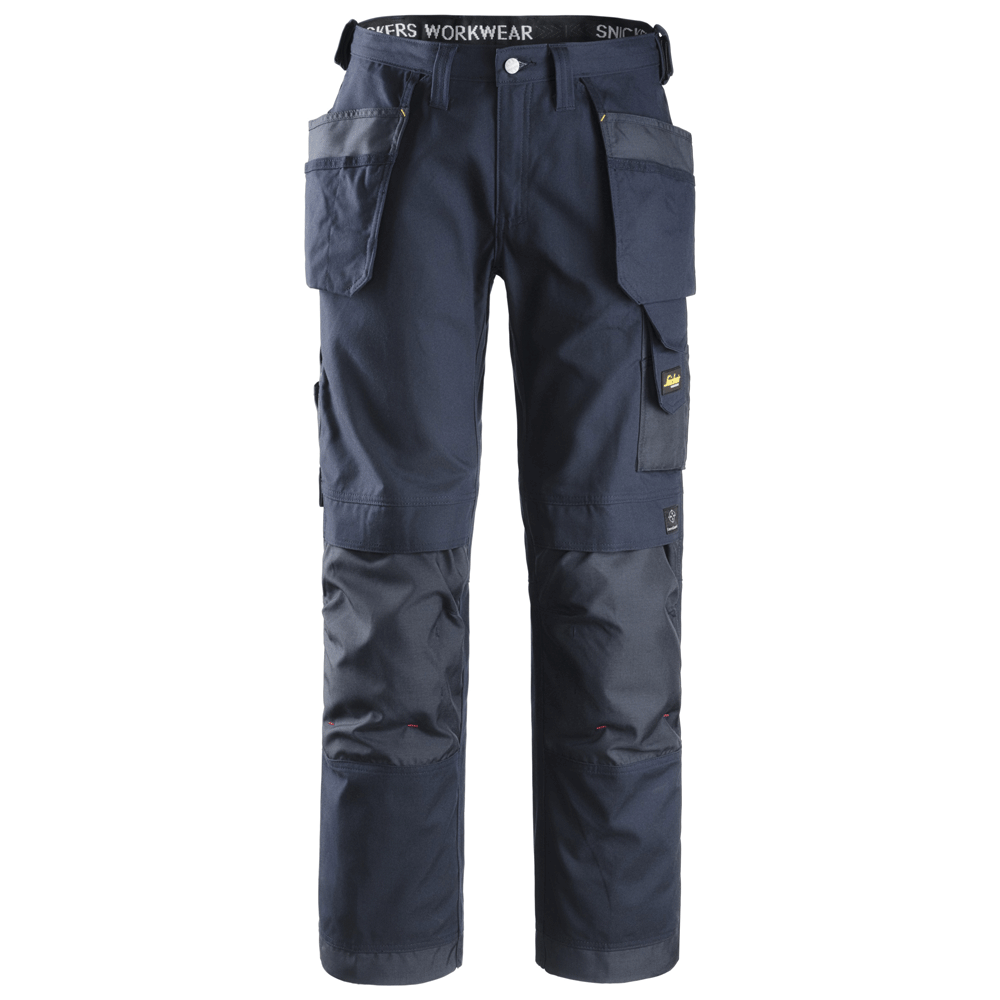 Snickers 3214 Craftsmen Holster Pocket Trousers, Canvas+ Navy Blue Waist 35"- Leg 32"- Snickers Size: 50