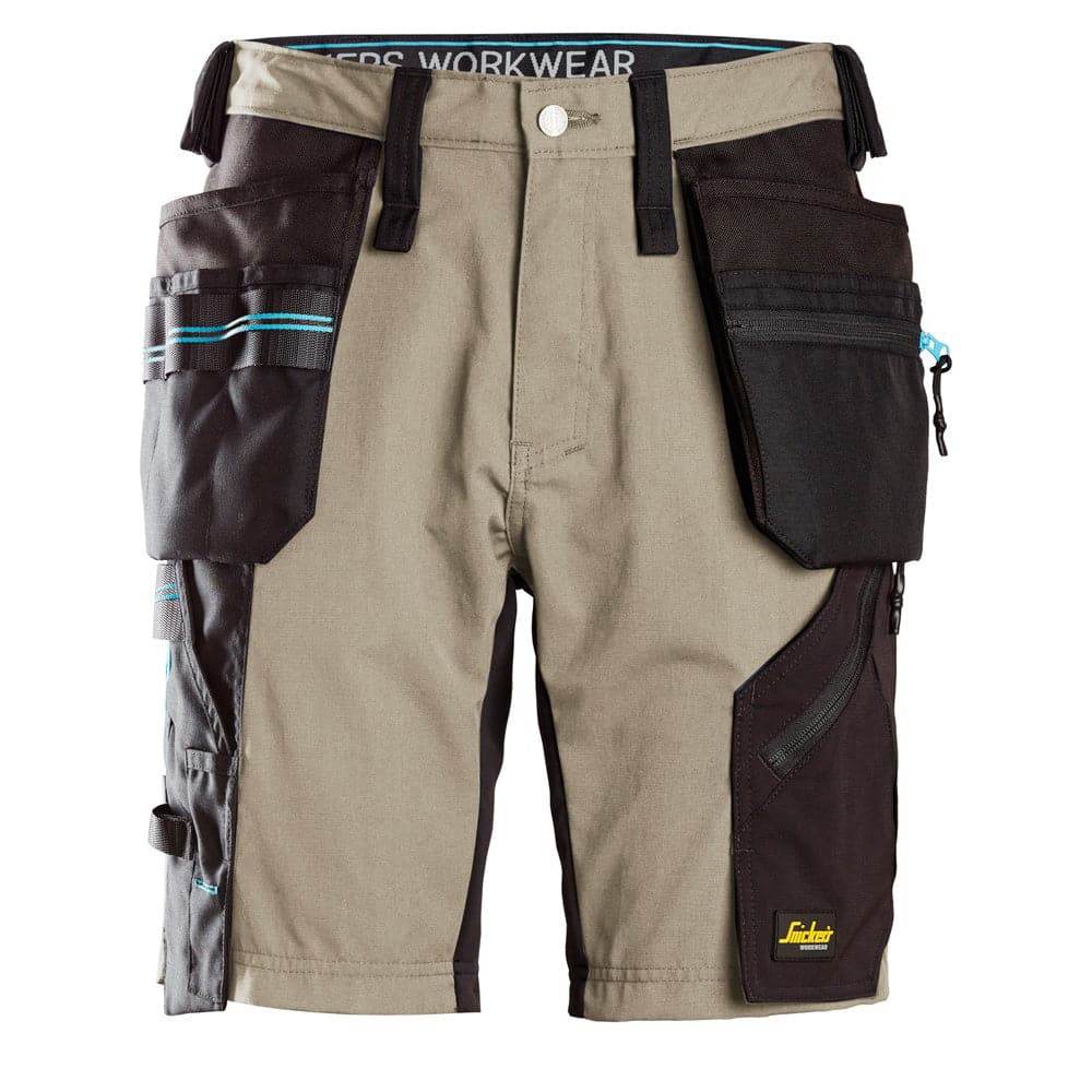 Snickers 6110 LiteWork, 37.5® Work Shorts Holster Pockets Khaki/Black, 31" Waist-Snickers 46