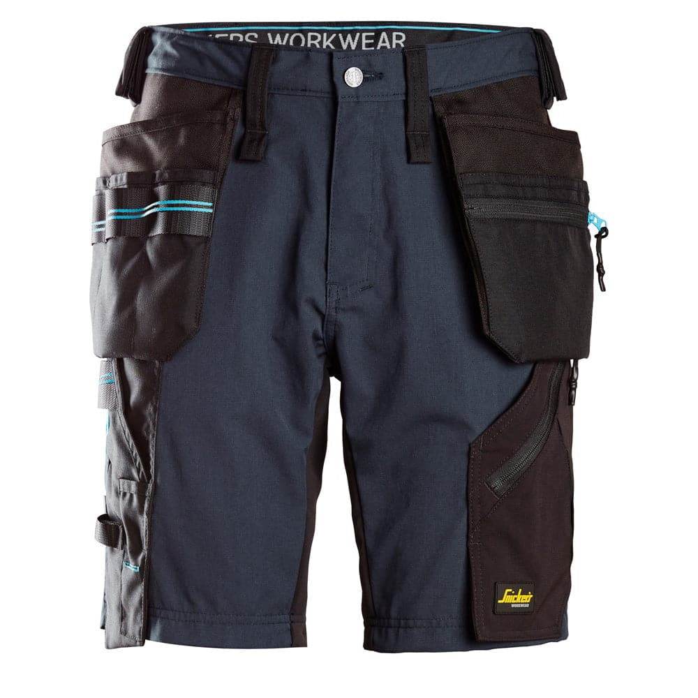 Snickers 6110 LiteWork, 37.5® Work Shorts Holster Pockets Navy / Black / Size 52 / UK 36" Waist