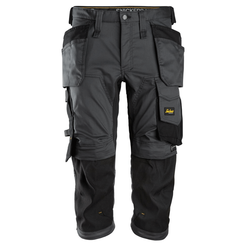 Snickers 6142 AllroundWork, Stretch Kneepad Holster Pockets Pirate Trousers Steel Grey/Black, 35" Waist-Snickers 100