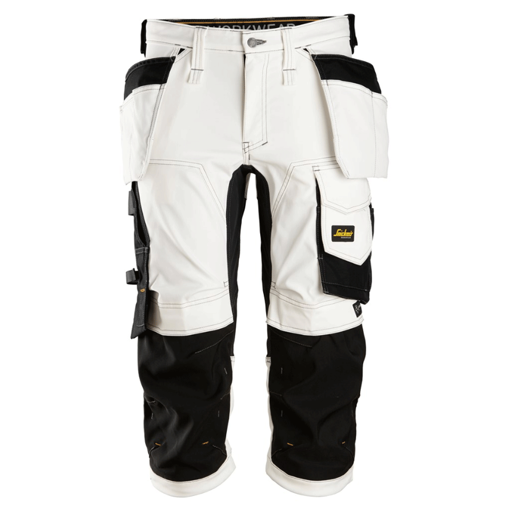 Snickers 6142 AllroundWork, Stretch Kneepad Holster Pockets Pirate Trousers White 36" Waist