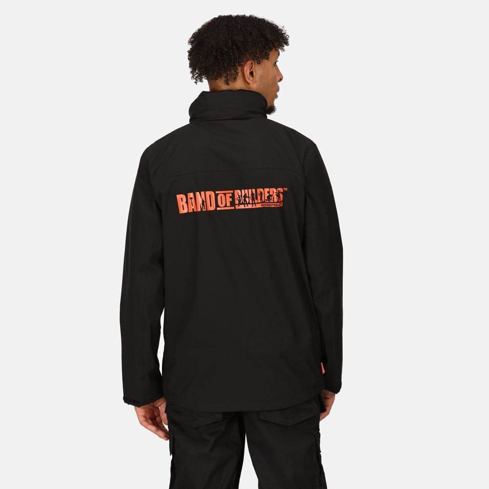 Regatta TRW526 Band of Builders Waterproof Jacket Black Large