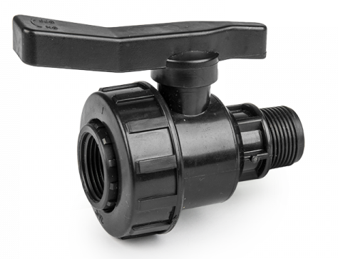 Full Flow Single Union Ball Valve PP 1.5" BSPF-M