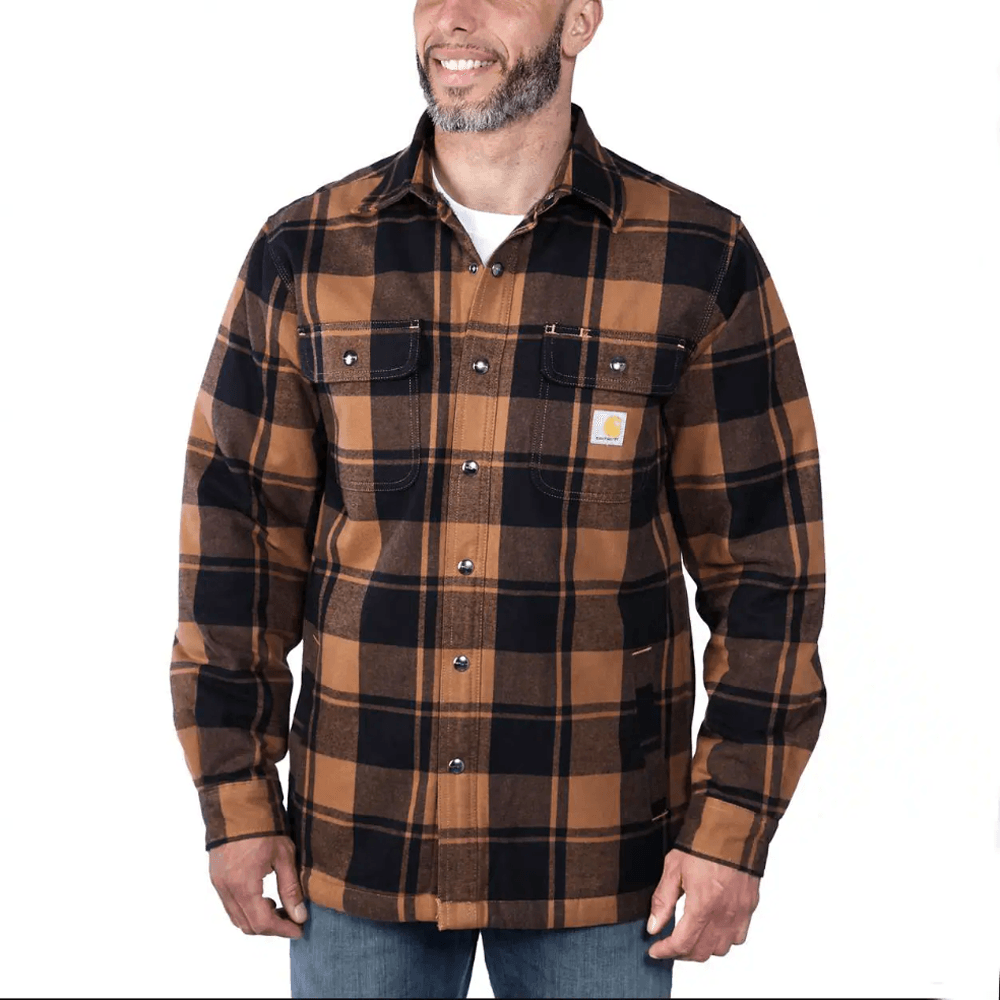 Carhartt 105939 Relaxed Fit Heavyweight Flannel Sherpa-Lined Shirt Jac