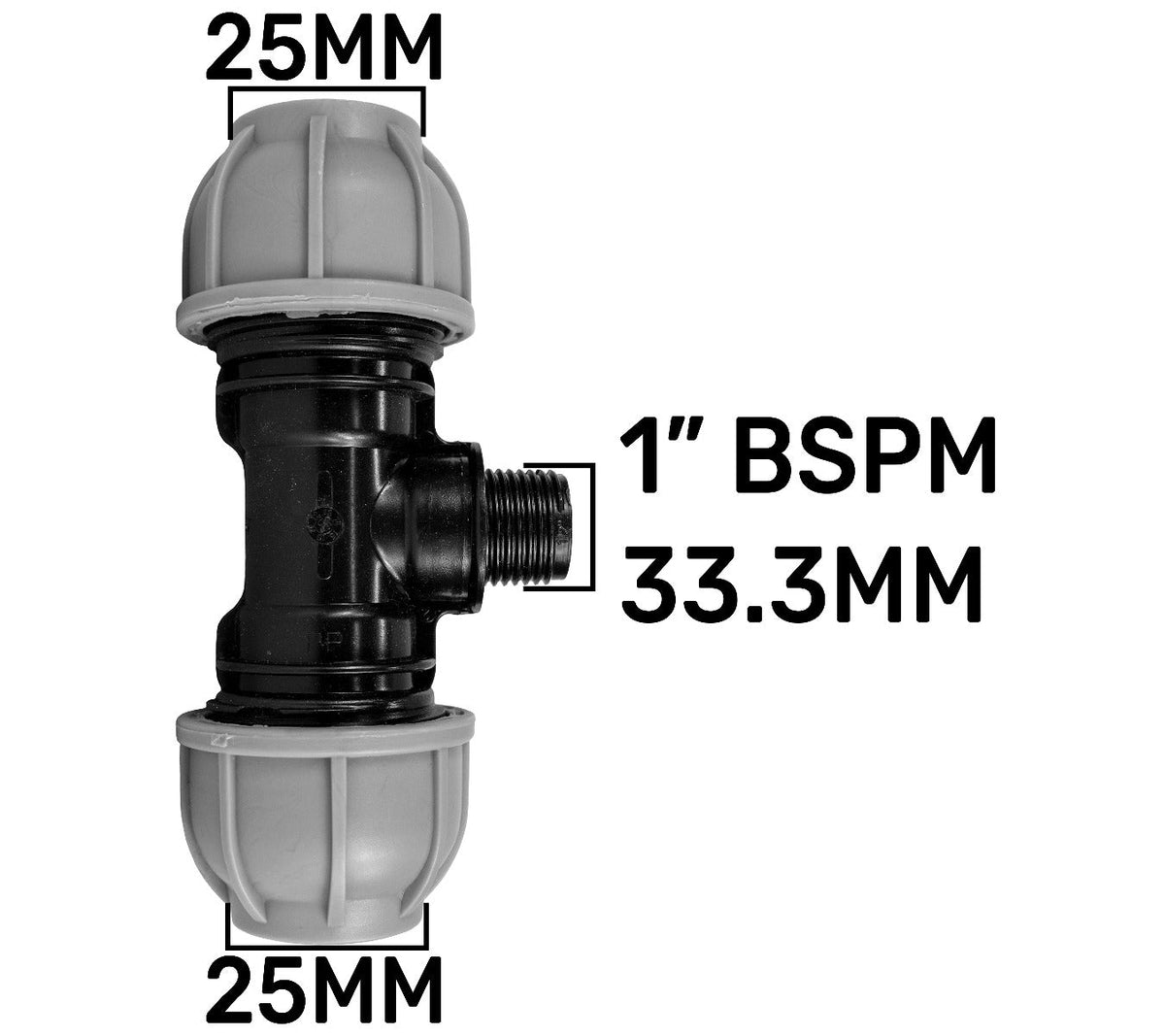 IBC 2” S60X6 Cap with 25mm MDPE Tee