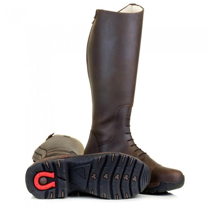 Nebraska Wool-lined Long Riding Boots - Brown