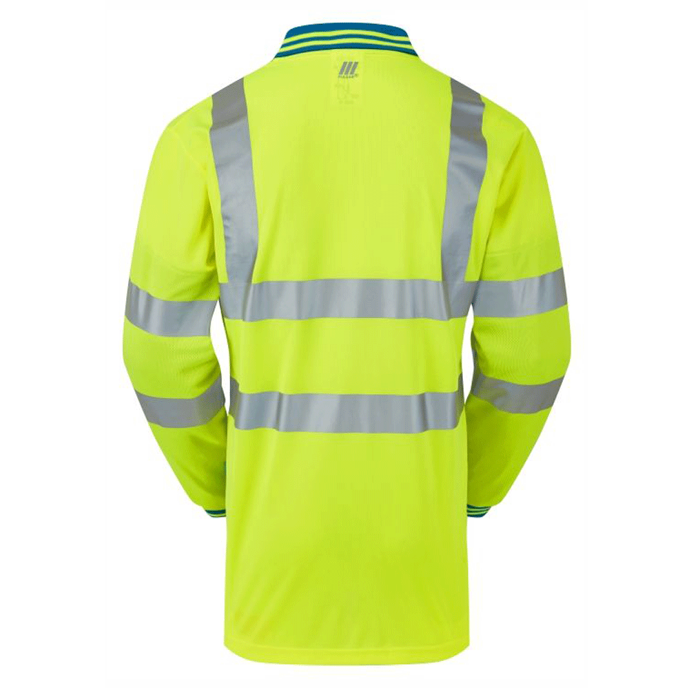 PULSAR P458 Hi-Vis Yellow Long Sleeved Polo Shirt