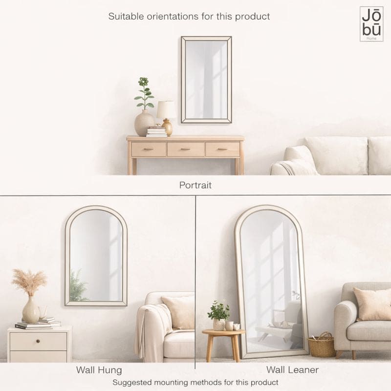 Tomi - Full Length Gold Metal Arched Lattice Window Mirror - 150cm x 60cm.
