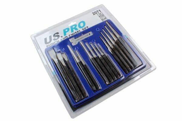 US PRO 16pc Punch & Chisel Set Cold Chisels Center Punch PIN Punch Taper Punch 2071