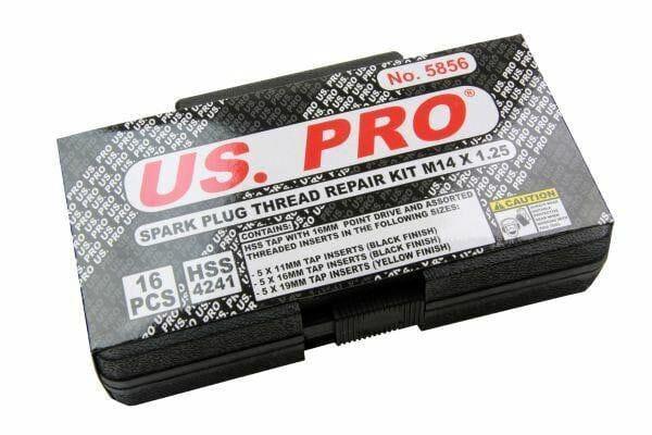 US PRO 16pc SPARK PLUG THREAD REPAIR KIT M14 X 1.25 5856