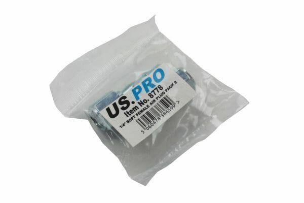 US PRO 2 Pc 1/4" BSPT Female Air Line Compressor Plug Fitting Quick Release 8778