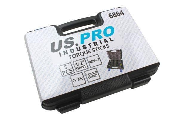US PRO INDUSTRIAL 5pc 1/2" Dr Torque Limiting Sticks Socket Extension Bars 6864