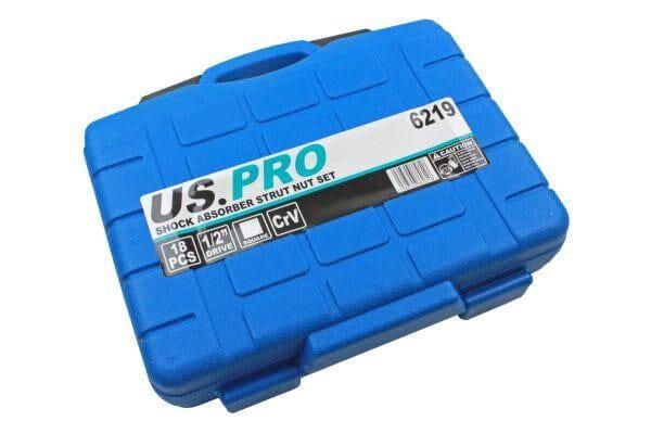 US PRO Tools 18pc Shock Absorber Strut Nut Go-thru Socket Set & Ratchet 6219