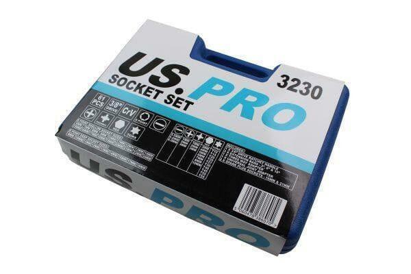 US PRO Tools 61pc 3/8" dr Socket Set Deep, Shallow, Bit Sockets Ratchet etc 3230