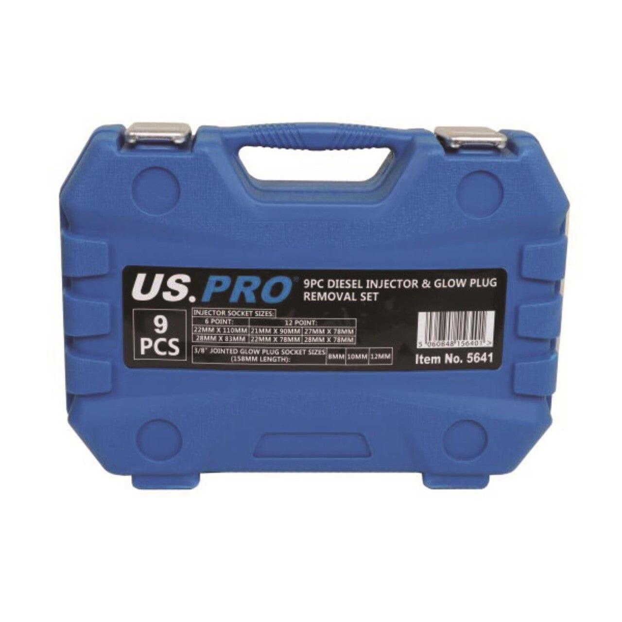 US PRO Tools 9pc Diesel Injector & Glow Plug Removal Socket Sockets Set 5641