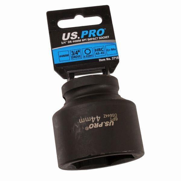 US PRO Tools Single 3/4" DR 44mm 6 Point Impact Socket 3718
