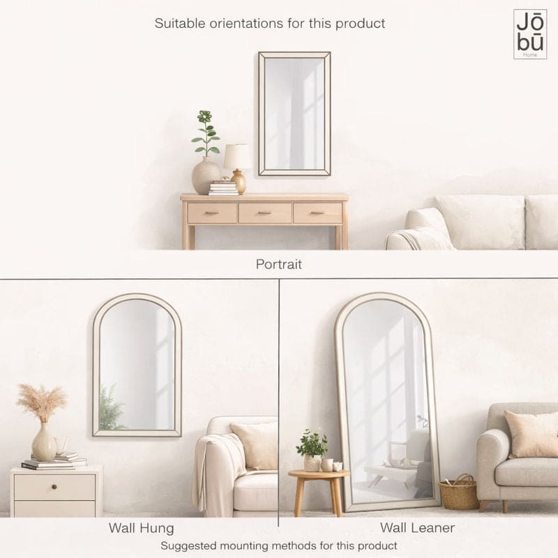 Yoko - Gold Metal Gentle Arch Mirror - 180cm x 105cm.