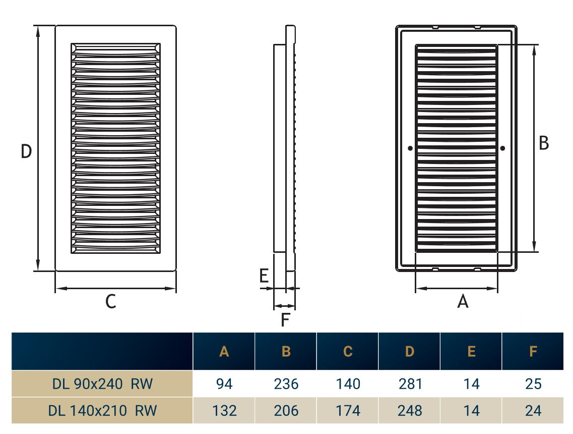 Louvre Vent White DL/90X240RW LUX With Fly Mesh
