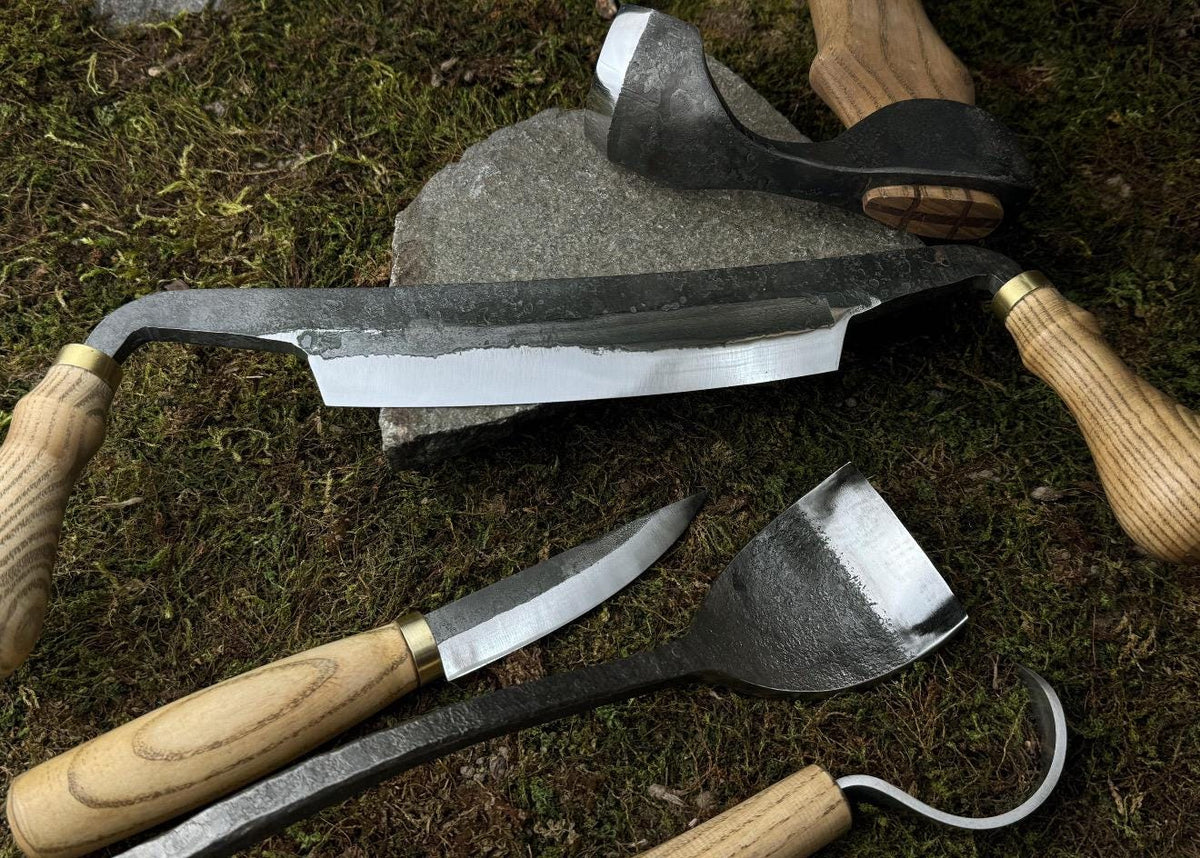 Handmade Wood Carving Tools: 7-Piece High Carbon Steel Knife Set