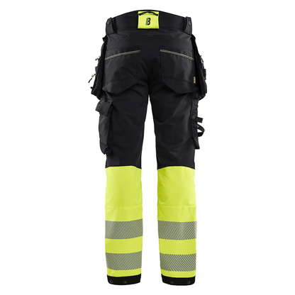 Blaklader 1125 Hi-Vis 4-Way Stretch Kneepad Trousers Black/Yellow